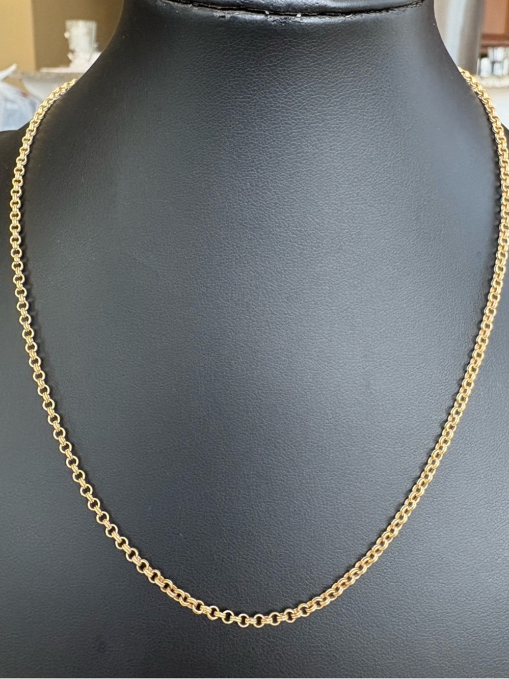 Vintage 1/20 12KGF yellow gold Rollo cable chain link necklace 18" long - Picture 2 of 11